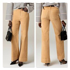 J Crew Wide Leg Corduroy Trouser Pants in Sand Castle Women 29